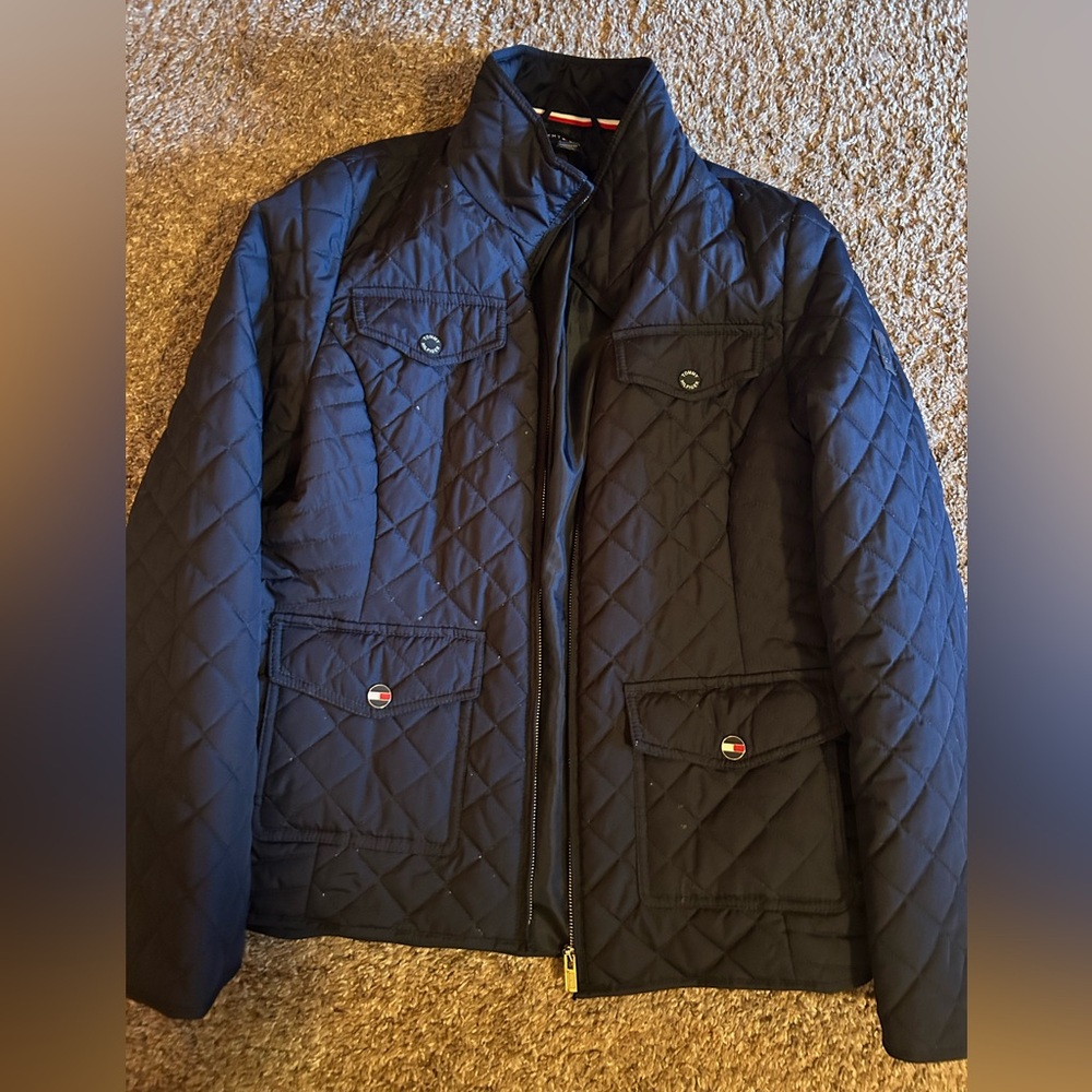 Tommy Hilfiger Women’s Navy Blue Quilted Jacket- M